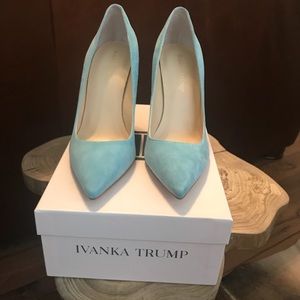 Ivanka Trump Baby Blue Suede Heels (8.5)